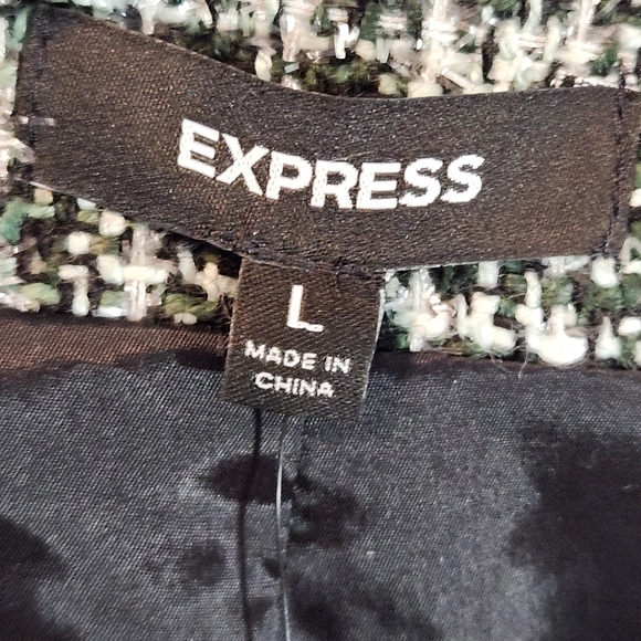 NWT $128 Express Womens Large Sparkle Long Sleeve Jacket with Zipper closure - Picture 8 of 16